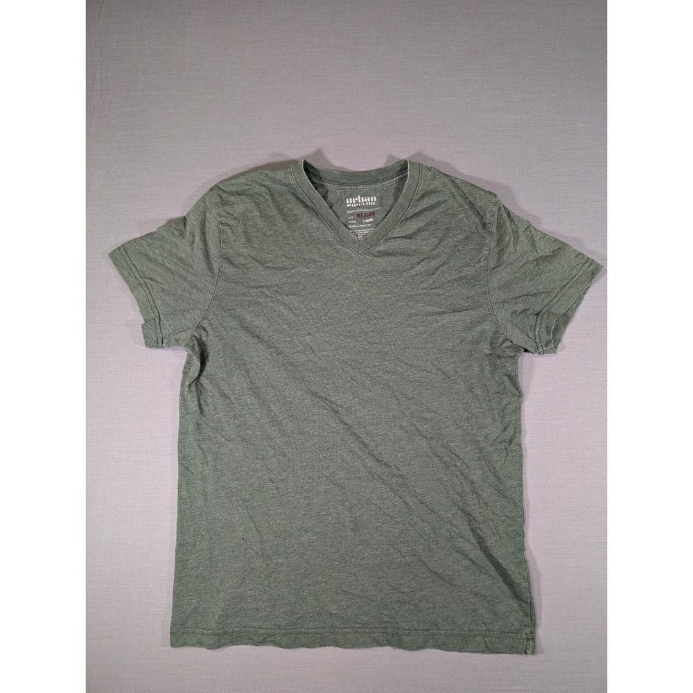Urban Pipeline Mens Medium V-Neck Short Sleeve T-Shirt Heather Green 1448GRD